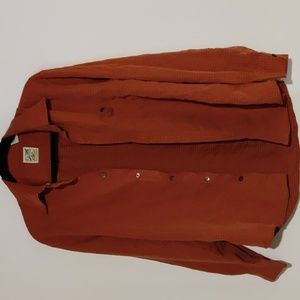 Vintage Travel Smith Men's Burnt Orange Textured Long Sleeved Button Shi…